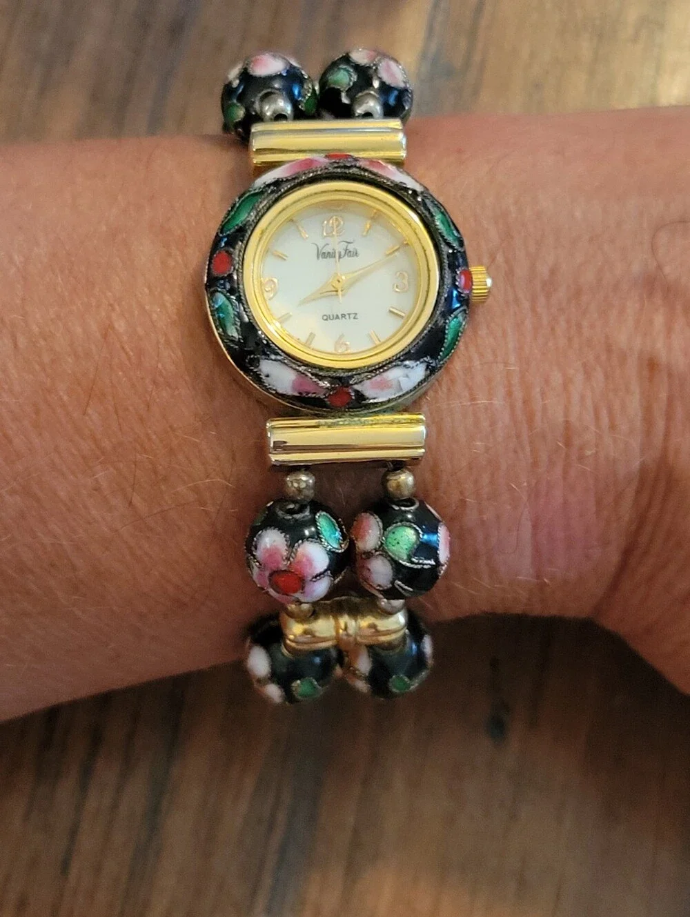 Vintage Vanity Fair Cloisonne Beaded Watch
